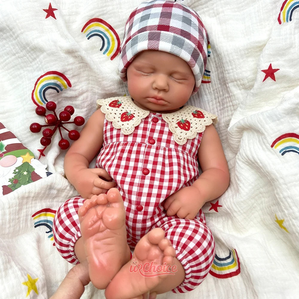 20inch Can Open Mouth Loulou Silicone Reborn Doll Realistic Full Body Fine Details Premium Model for Educational Training and Display