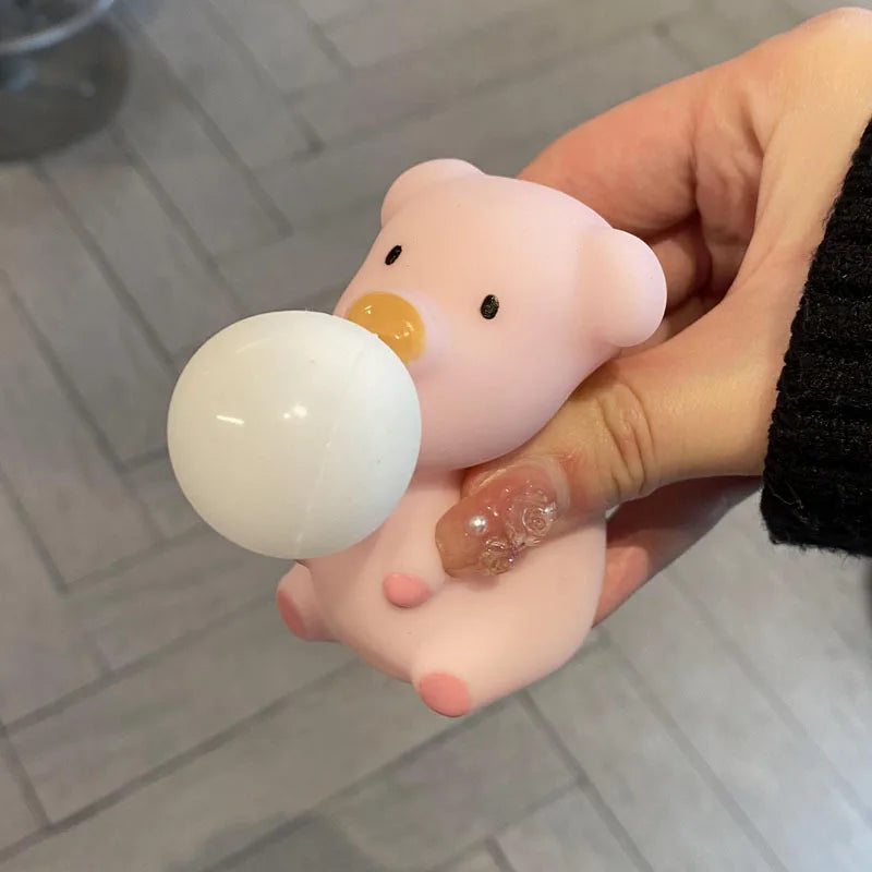 Funny Bubble Blow Squishy Toy Pop Out Squeeze Toys Cartoon Animal Panda Capybara Squishies Stress Relief Fidget Toy Party Gift