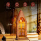 Rolife Wooden 3D Puzzle Twin-Tower Cathedral Model Building Kit DIY Miniature House Kit with LED Light for Bookshelf Decor