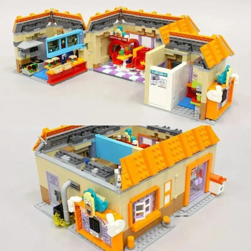Stock 1635 pieces of MOC City Krusty Hamburg building Model building blocks suitable for  children's Christmas gift set
