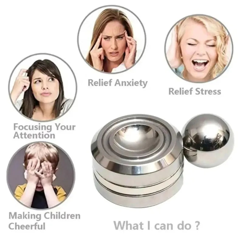 Adult Desktop Stress Relief Metal Fidget Toy Decompression Hypnosis Rotary Gyro Fingertip Toy Kinetic Round Spinner  Gift