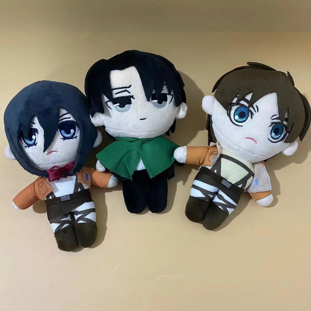 20cm Anime Attack on Titan Plush Toys Doll Kawaii Levi Eren Mikasa Cute Kawaii Collection Green Stuffed Birthday Gifts For Kids