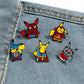 5 Pcs Cartoon Brooch Set Fashionable Cross Dressing Pikachu Enamel Pin Backpack Clothing Jewelry Metal Badge Accessories Gifts