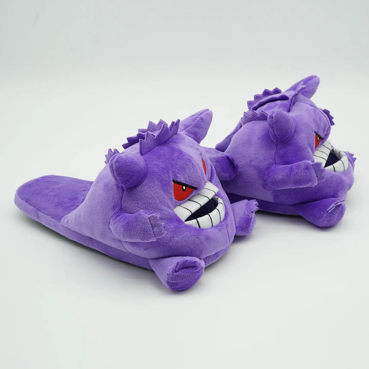 Autumn Winter Warm Cotton Plush Slippers Purple Cartoon Spirit Design Non Slip Indoor Home Shoes Unisex Household Footwear