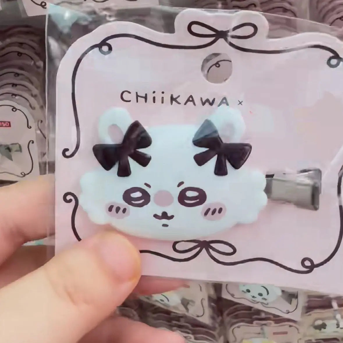 Chiikawa Resin Bow Hair Clip, Cute Cartoon Side Bang Duckbill Barrettes, Lovely Hair Accessories for Girls Daily Wear