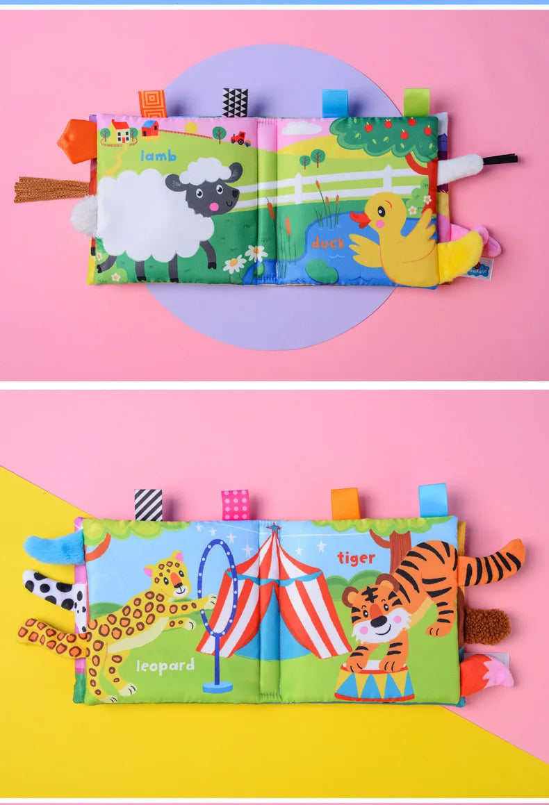 New 3D Visual Tail Cloth Book Baby Tear Resistant Biteable Cognitive Tool Interactive Parent-Child Fun Toddlers Enlighten Toys