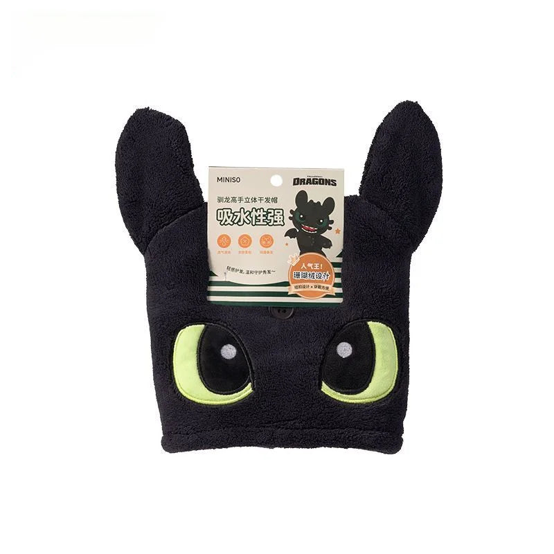 Official Licensed Dragon Toothless 3D Stereo Hair Drying Turban Ultra Soft Microfiber Quick