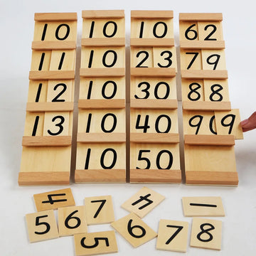 Children's Wooden Montessori Numbers 1-99 Learning Card Math Teaching Aid Preschool Children Early Education Educational Toys