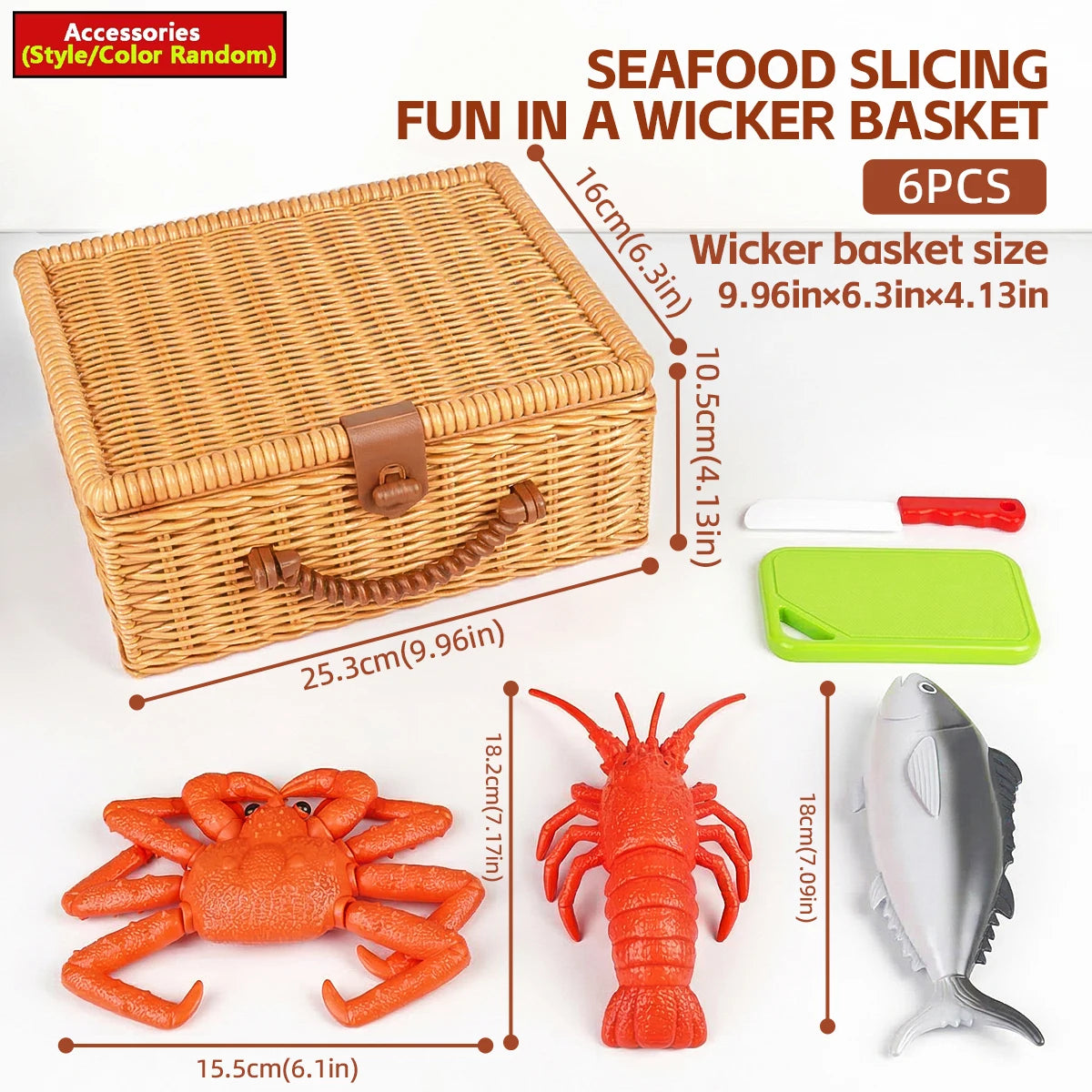 Simulation Lobster Emperor Crab Chicken Fish 3D DIY Assembly Toy Model Pretend Play Fruit Cutting Set Early Educational Gifts