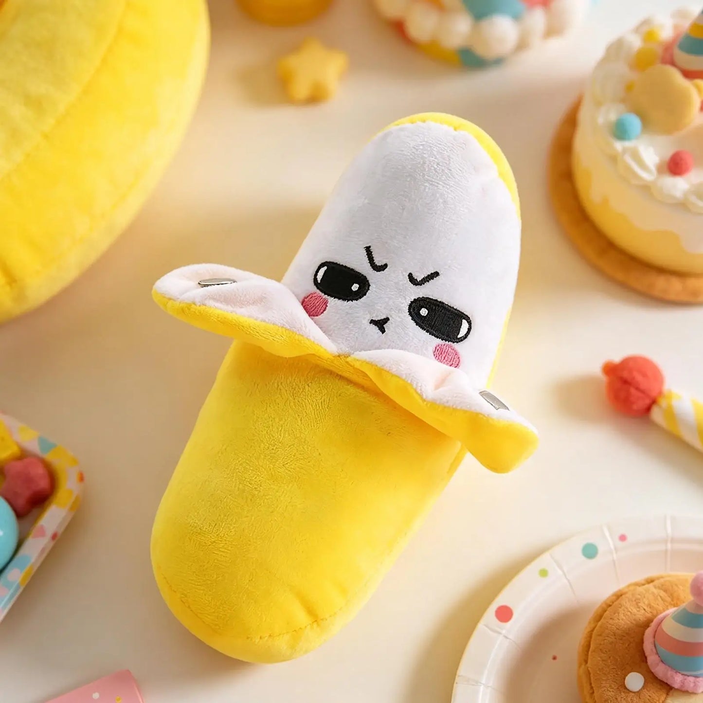 Banana Toy Touch-Sensor Interactive Piano Sound Doll Plush Musical Piano Fake Banana for Kids Young Children Birthday Party Sofa