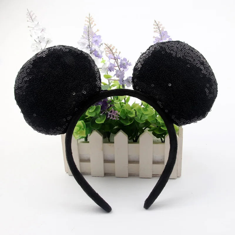 Mouse Ears Headhand for Girls Adults Cute Cartoon Party Cosplay Hair Accessories Sequin Bows Hairband Toys