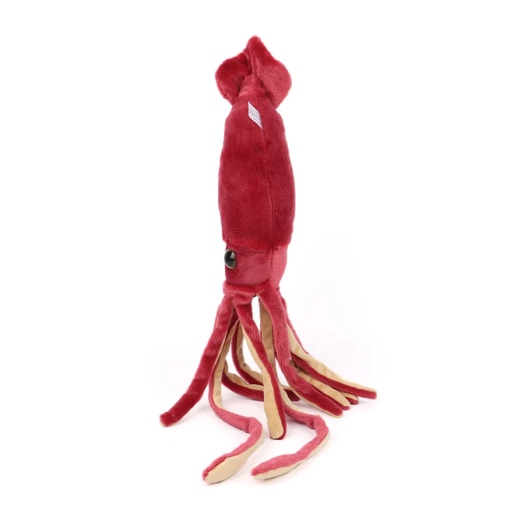Cute Wine Red Deep Sea Squid Plush Toys Soft Plushie Stuffed Animal Collectible Birthday Christmas Gift for Kids Home Decor