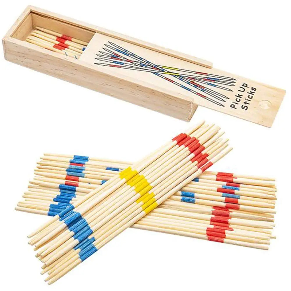 Classic Wooden Pick Up Sticks Game Colorful Development Interactive Learning Fun Family Party Multiplayer Puzzle Toy Kid Adult