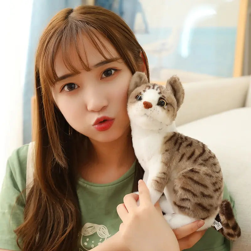 Stuffed Siame Cats Plush Toy 20/25cm Simulation American Shorthair Cute Cat Pet Toys Lifelike Home Decor Birthday Gift