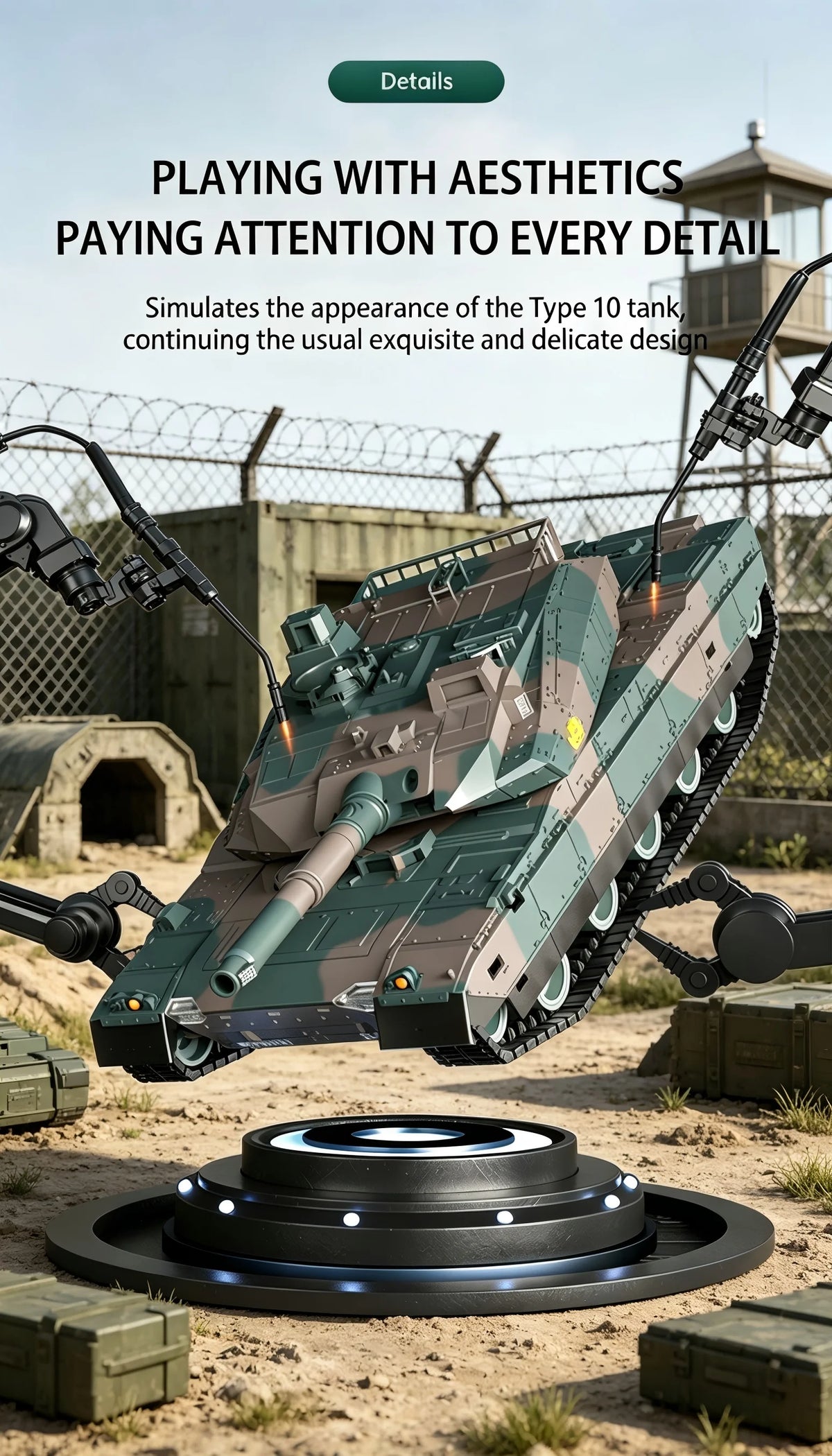 TONGLI Large RC Battle Tank Tracked Off-Road Vehicle, Rechargeable Battery, Multi-Channel Control, Turret Rotation & Elevation, Realistic Sound & Light Effects, All-Terrain Driving, Battle Interaction, Indoor & Outdoor Use, G