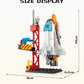 HUIQIBAO Mini Aviation Manned Rocket Model Building Blocks Space Aerospace Station Bricks City Construction Toys for Children
