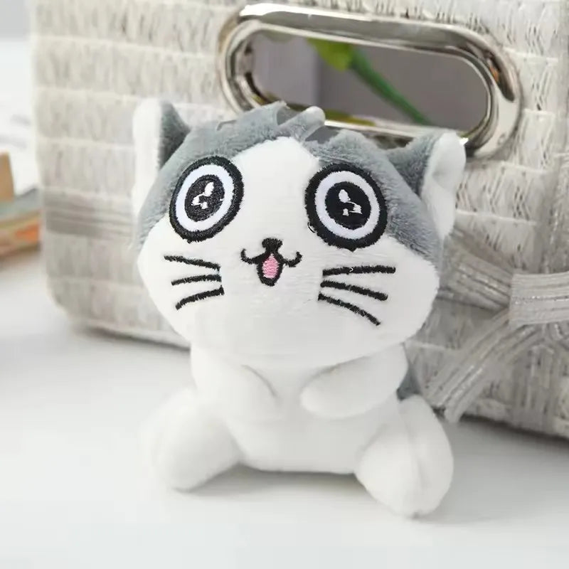 Kawaii Cute Mini Plush 10cm Cats Animal Stuffed Doll Keychain Instagram Style Bag Hanging Schoolbag Pendant Kids Gift