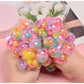 1‑Pack Creative Breathable Grape Stress Ball, 3‑Color Beads Filled Squeeze Fidget Toy for Adult Anxiety and Stress Relief
