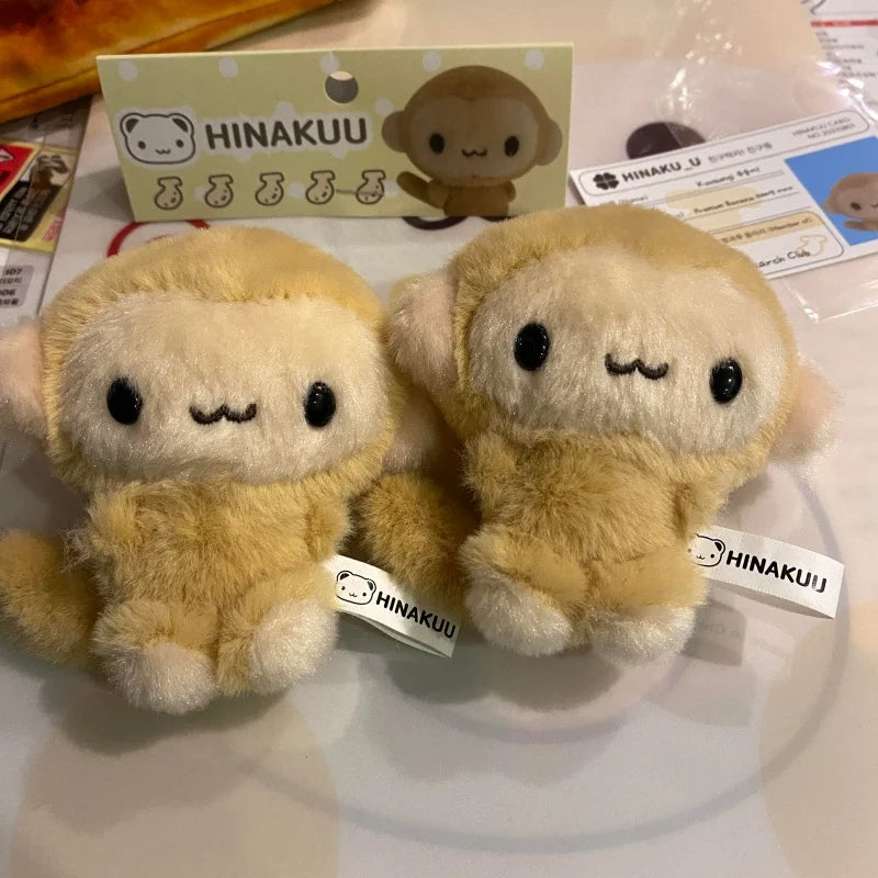 Kawaii Hinakuu Monkey Plush Keychain Stuffed Animals Banana Monkey Bag Charm Korean idol Style  Monkey doll  Plushie Bag Pendant