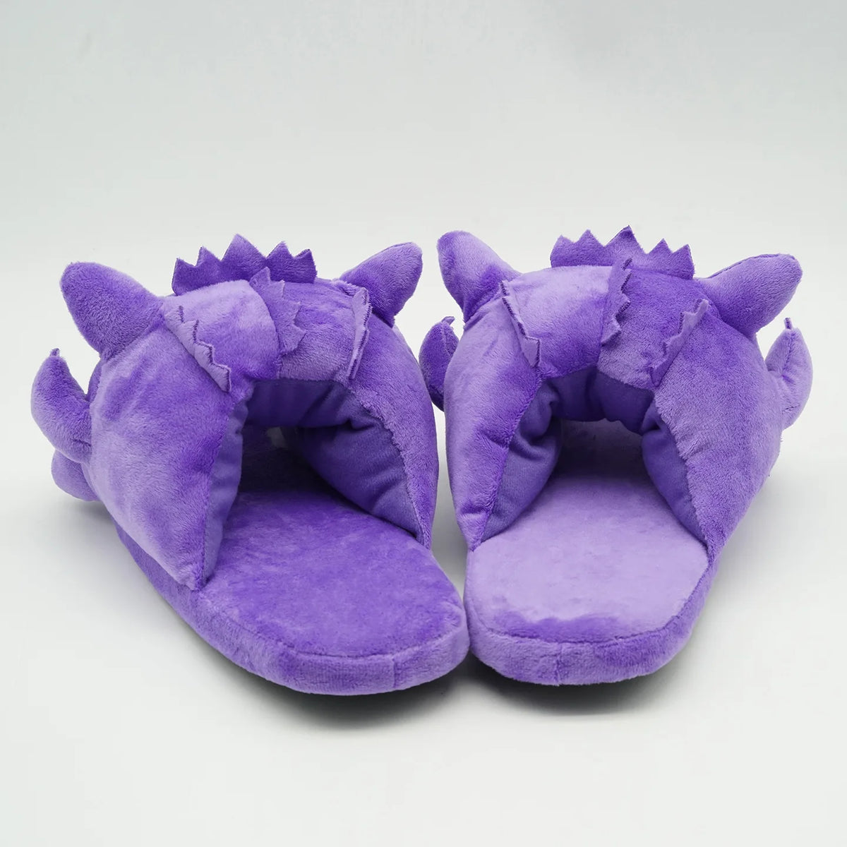 Autumn Winter Warm Cotton Plush Slippers Purple Cartoon Spirit Design Non Slip Indoor Home Shoes Unisex Household Footwear