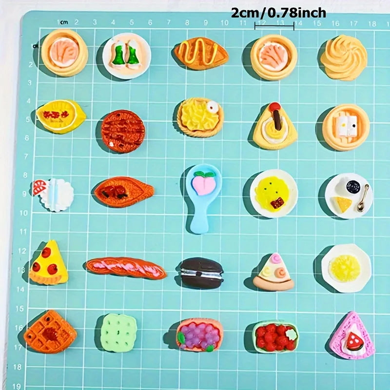 Mini Food Toys Mixed Style Resin Food Doll Kitchen Mini Food Statue DIY Accessories Halloween Christmas Gifts