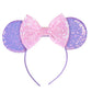 Mouse Ears Headhand for Girls Adults Cute Cartoon Party Cosplay Hair Accessories Sequin Bows Hairband Toys