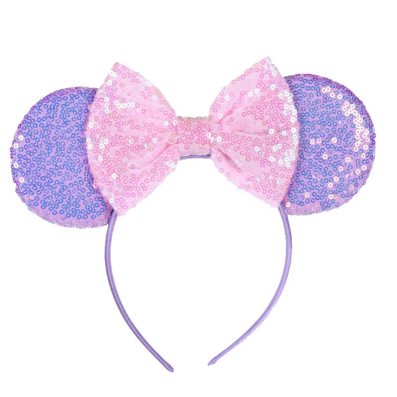 Mouse Ears Headhand for Girls Adults Cute Cartoon Party Cosplay Hair Accessories Sequin Bows Hairband Toys