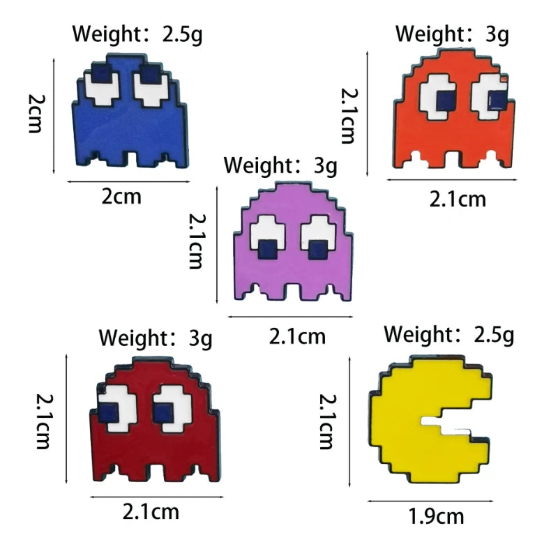 Retro Pac-Man Enamel Pins Set Classic Arcade Game Ghost Brooch Metal Badge for Backpack Clothes Lapel Pin Gift for Gamers