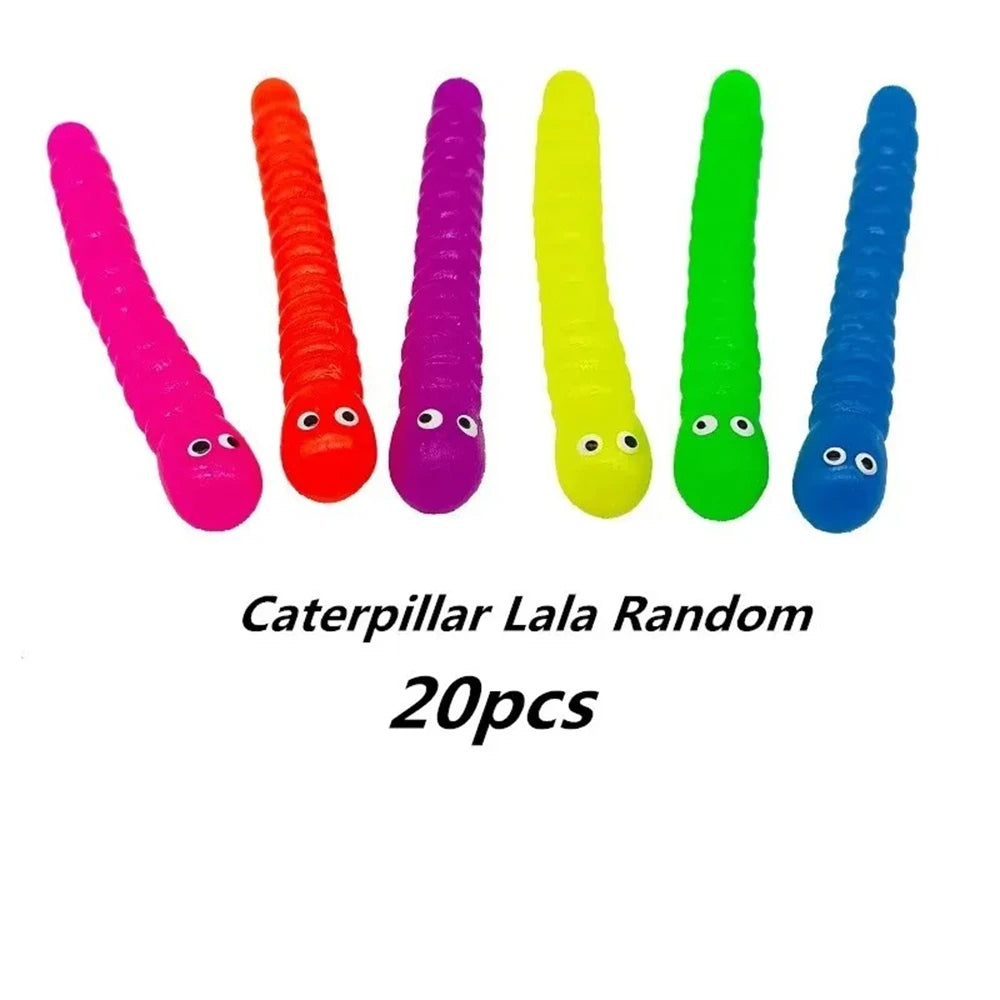 Colored caterpillar Pull Worm Noodle Fidget Toys Stretch String TPR Rope Anti Stress String Stress Relief Autism Vent Toys