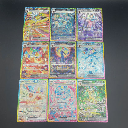 9Pcs/Set PTCG Eeveelution Sv8A English Version DIY Self-made Umbreon Sylveon Coarse Glitter Texture Collection Card Gift