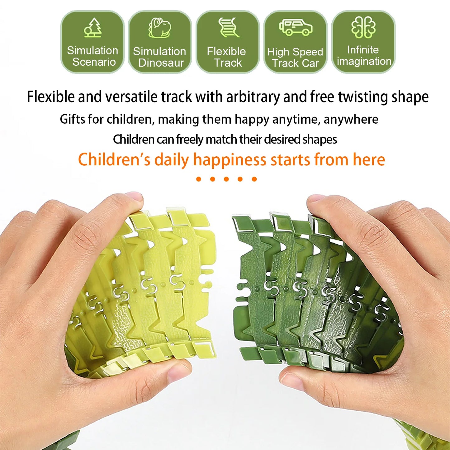 Magic Climbing Track Train Dinosaur World Road Race Flexible Track Car for Boys And Girls Aged 3-6 Birthday Gift