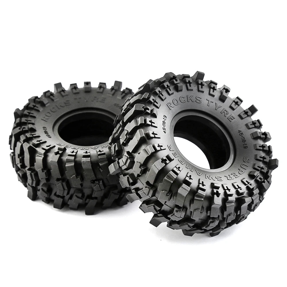 RED SPIDER 4Pcs 1.9 Inch Rock Rubber Tires 1.9" Wheel Tyres OD 118mm For 1/10 RC Crawler Axial SCX10 TRX4 D90 RC Off Road Car Upgrade Accessories