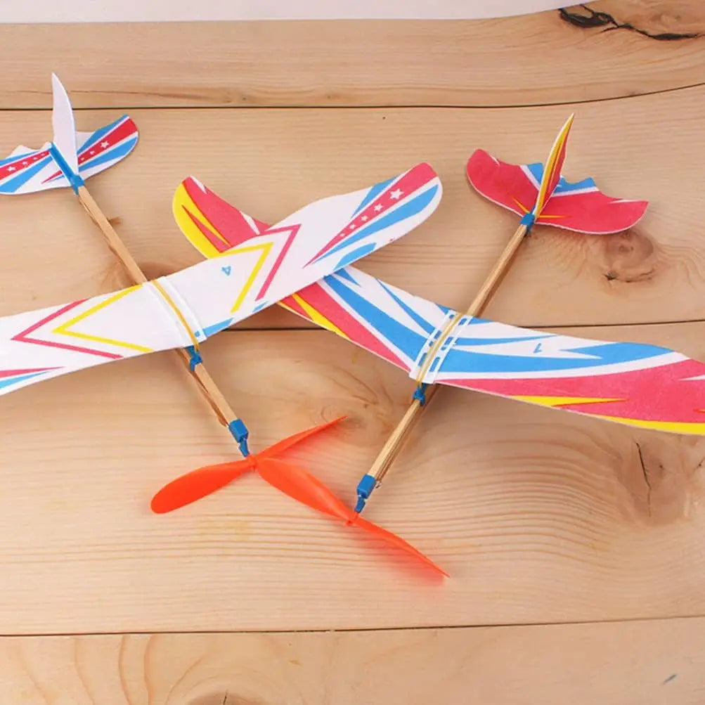 5/10Pcs Rubber Band Powered Airplane Model Glider Planes Bomber Airplane Birthday Party Favor Indoor Outdoor Toys for Kids