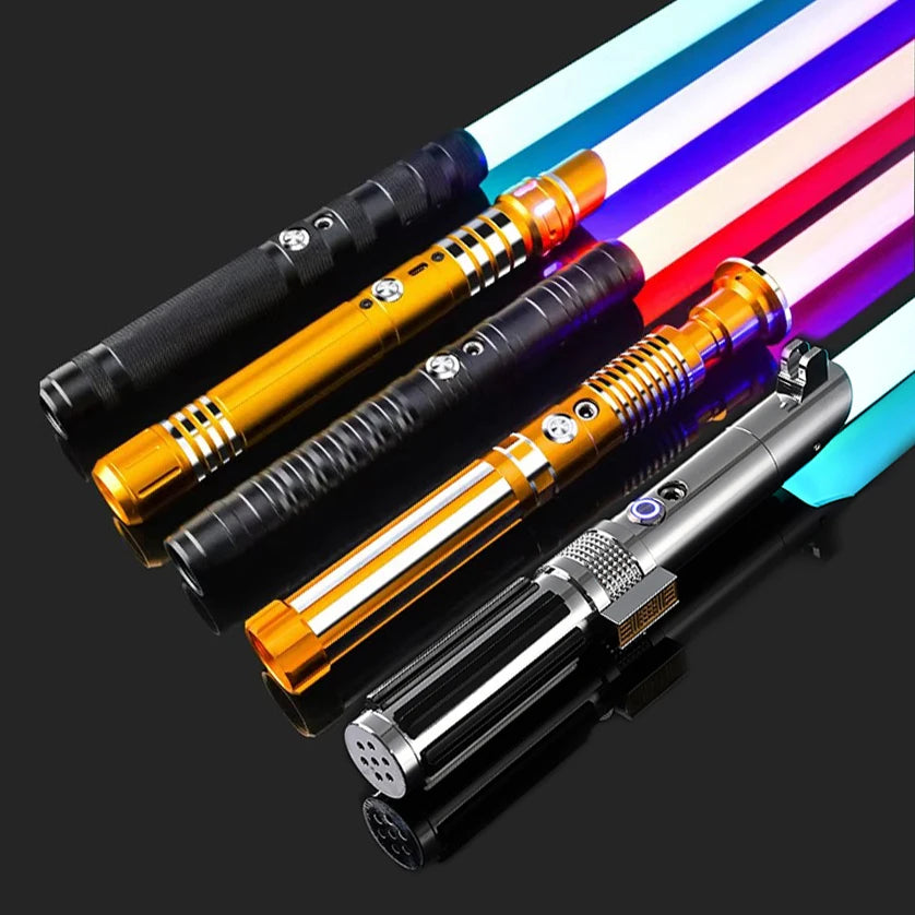 Metal Handle RGB Cosplay Double-edged Lightsaber Sword 16 Colors Change LED Switchable Sound And Light For Boys Girls Gift