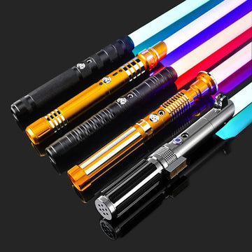Metal Handle RGB Cosplay Double-edged Lightsaber Sword 16 Colors Change LED Switchable Sound And Light For Boys Girls Gift