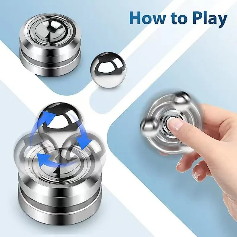 Adult Desktop Stress Relief Metal Fidget Toy Decompression Hypnosis Rotary Gyro Fingertip Toy Kinetic Round Spinner  Gift