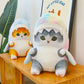 Kawaii Shark Cat Doll Childrens Shark Plush Toy Cushion Kitten Cartoon Body Pillow Sofa Pillow Birthday Gift for Men and Women
