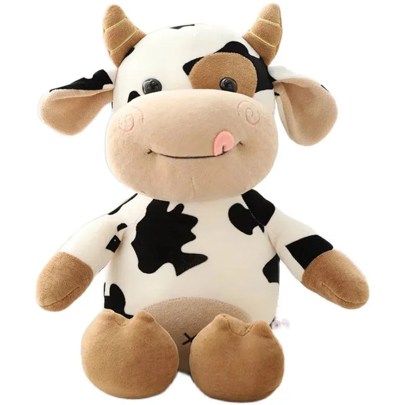Kids Cartoon Milk Cow Kawaii Plush Doll Cute Simulation Cattle Animals Plush Toys Soft Stuffed Cow Pillow Children Toys Gifts