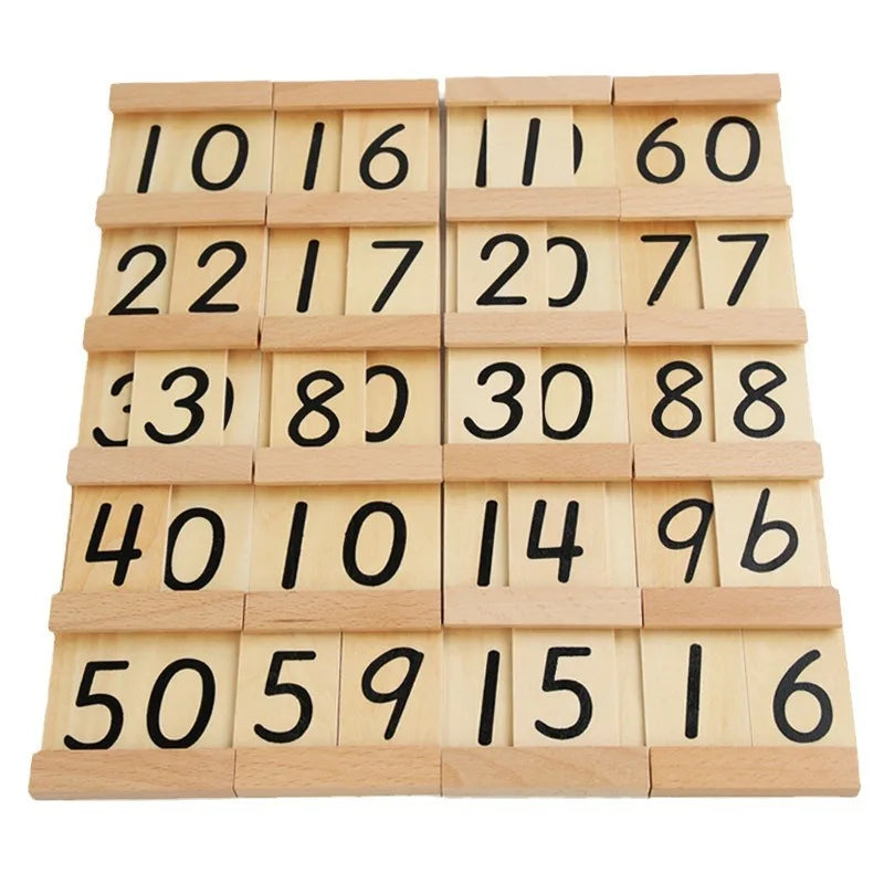 Children's Wooden Montessori Numbers 1-99 Learning Card Math Teaching Aid Preschool Children Early Education Educational Toys