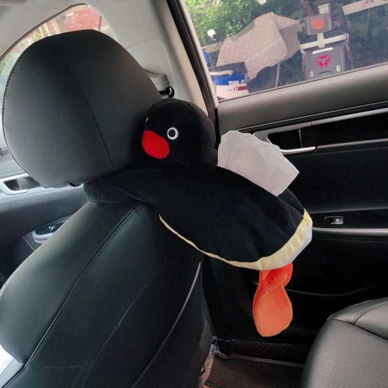 Anime Character Pingu Penguin Hanging Tissue Box Cute Cartoon Tissue Bag Home Bedroom Car Storage Merch Wholesale Surprise Gift