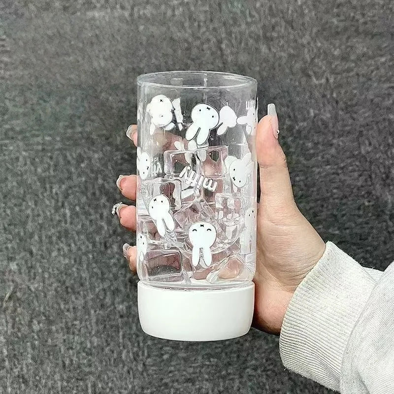 420ml Anime Miffy Rabbit Water Bottle Large Capacity Plastic Sports Water Bottle Portable Leak-proof Drinking Bottle Gifts