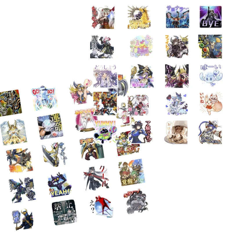 40pcs Yu-Gi-Oh Small Card Secondary Sticker Creative Personality Decoration Notebook Bicycle Animation Peripheral DIY Sticker