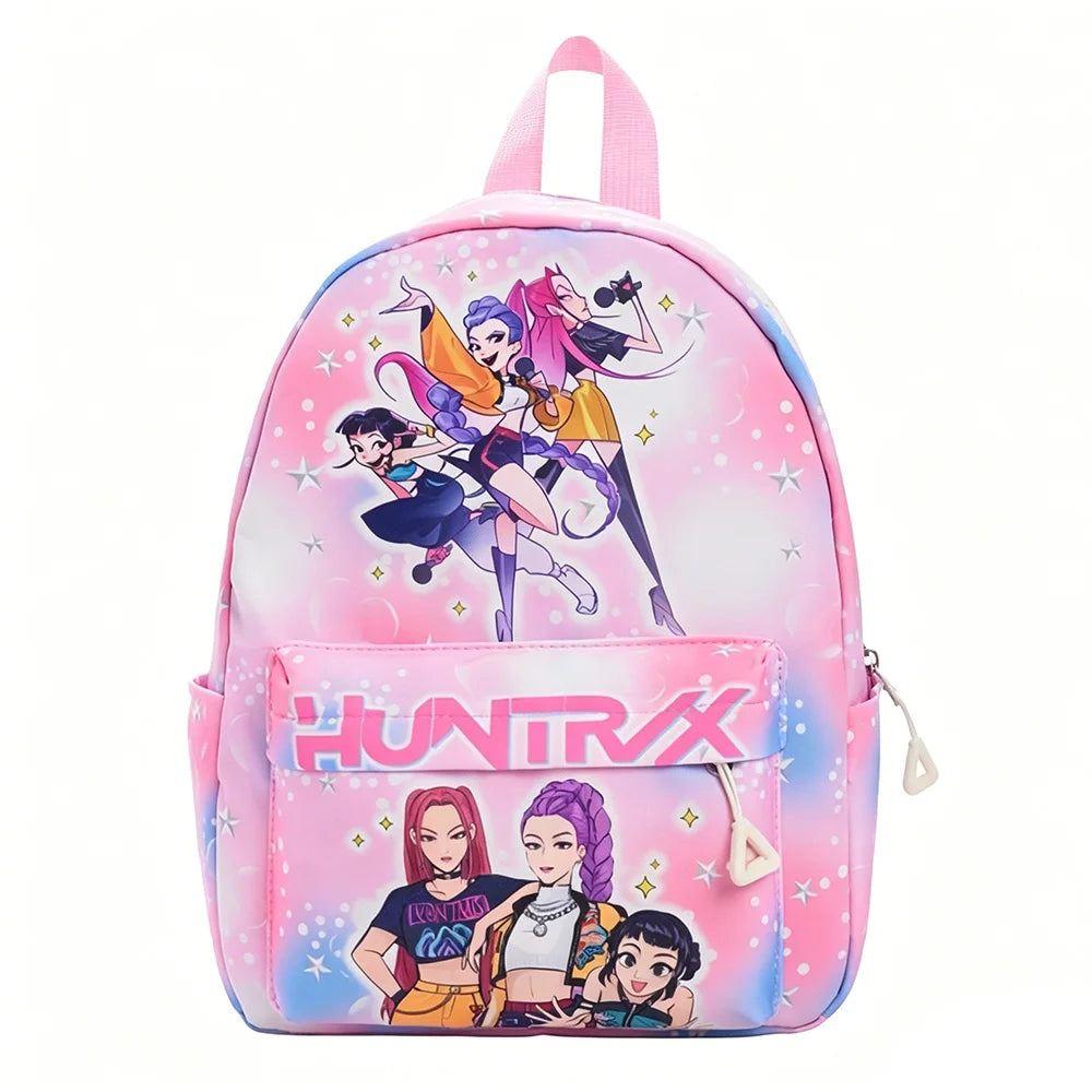 Pink 10-Inch Lightweight Backpack K D H Rumi Mira Zoey HUNTR/X Saja School Bag for Boys And Girls Kindergarten Moch