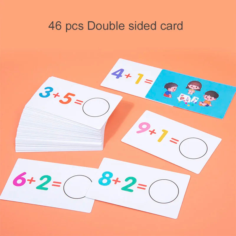 Children's Wooden Number Board Cognitive Matching Addition Subtraction Operation Montessori Logical Thinking Training Math Toys