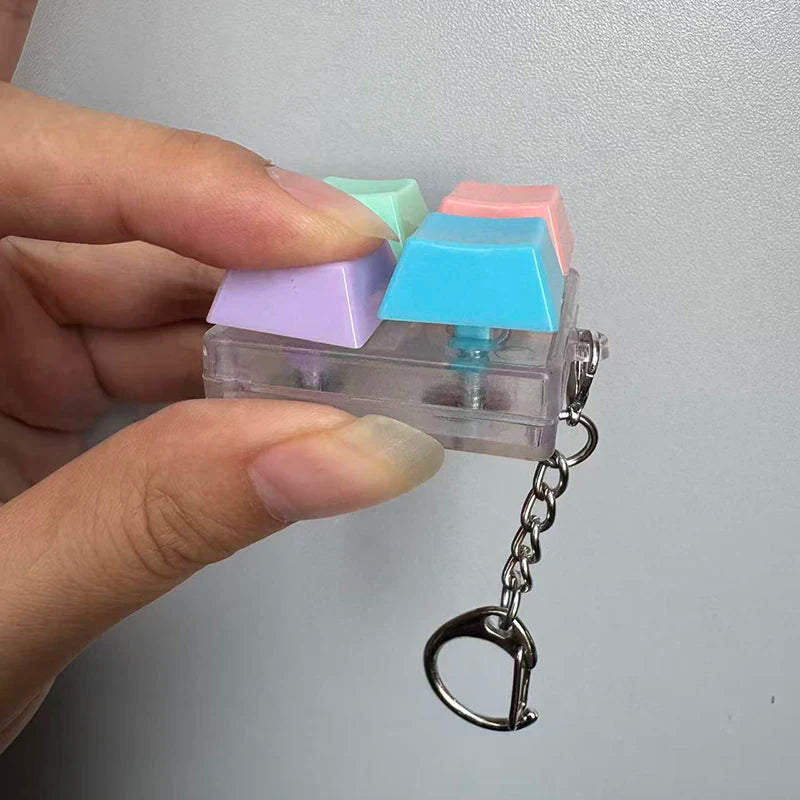 KeychainToy Press Stress Relief Fidget Button Key Caps Key Ring Keyboard Keychain Adult Stress Reduction Toys Finger Party Gift
