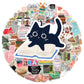50PCS Diary Book Reading Stickers Aesthetic DIY Scrapbook Notebook Phone Laptop Guitar Luggage Stationery Graffiti Sticker Toy