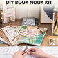 Robotime Rolife DIY Book Nook Japanese Sakura Densya in Books Series Wooden Miniature House with Furniture Doll House Kits Toy