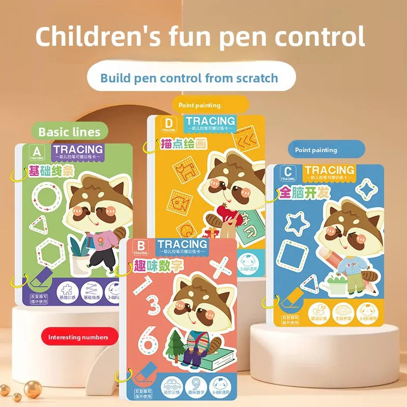 Toddler Pen Control Training Workbook Baby Magical Tracing Practice Copybook Reusable Writing Drawing Educational Picture Books