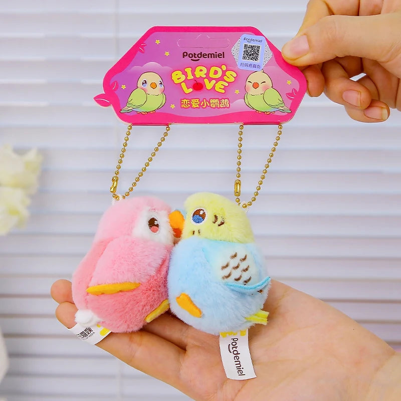 Genuine Licensed Love Parrot Creative Pendant Magnetic Pendant Plush Keychain Couple Style Girls' Backpack Decoration Love Gift