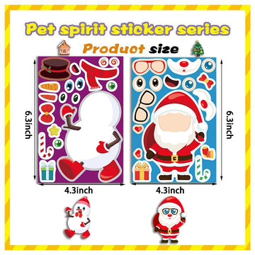 8/16/24 Christmas Puzzle Stickers Create Your Own Santa Claus DIY Make-a-Face Jigsaw Games Children Party Decoration Toy